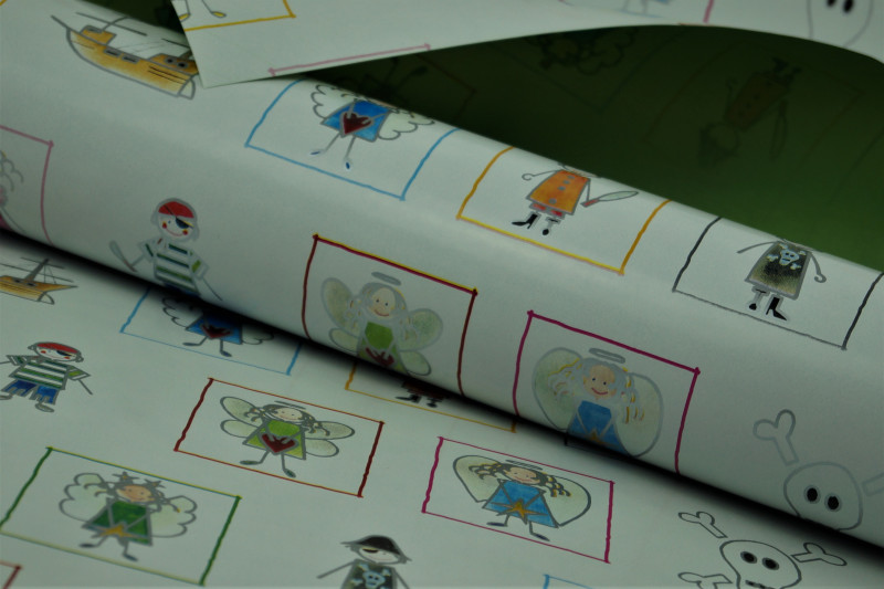 Geschenkpapier mit Kindermotiv